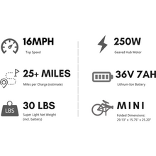 Load image into Gallery viewer, Qualisports Nemo 250-Watt Electric Foldable Bike