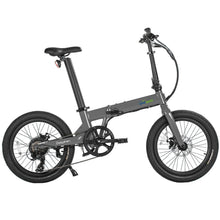 Load image into Gallery viewer, Qualisports Dolphin 350watt electric foldable bike in glossy metallic gray.